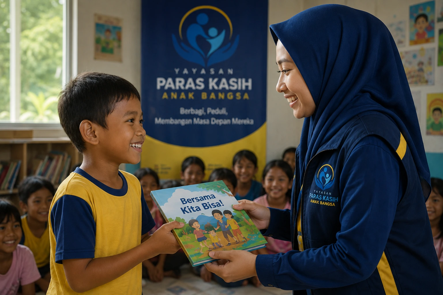 Ilustrasi Relawan dan Anak-anak